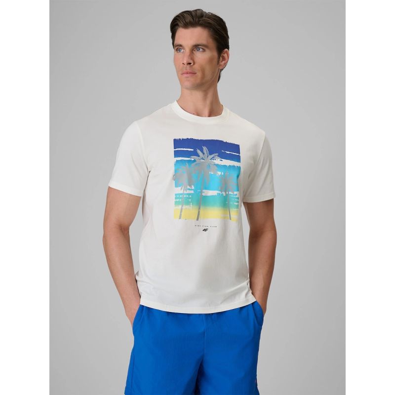 4F Men's regular printed T-shirt póló 4FRSS26TTSHM4291-11S