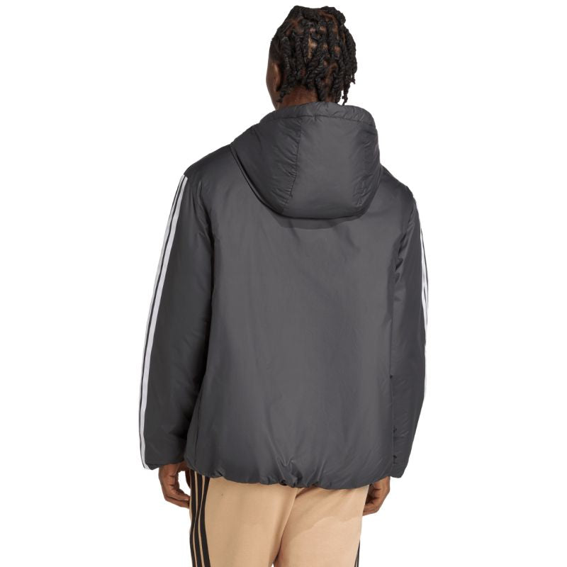 adidas Men's Essentials Climawarm 3-Stripes Insulated Hooded Jacket Black JM4042 Ruházat