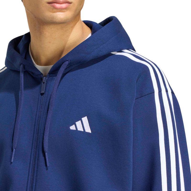 Adidas Men's Essentials 3-Stripes Fleece Full-Zip Hoodie Navy kék ruházat KY4144