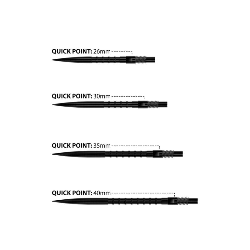 Harrows QUICK POINT sharp steel tips - HM GRIP black 40 mm dart felszerelés