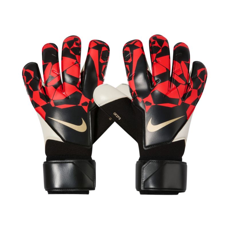 Nike Grip3 Goalkeeper Gloves Black, Red, and fehér ruházat