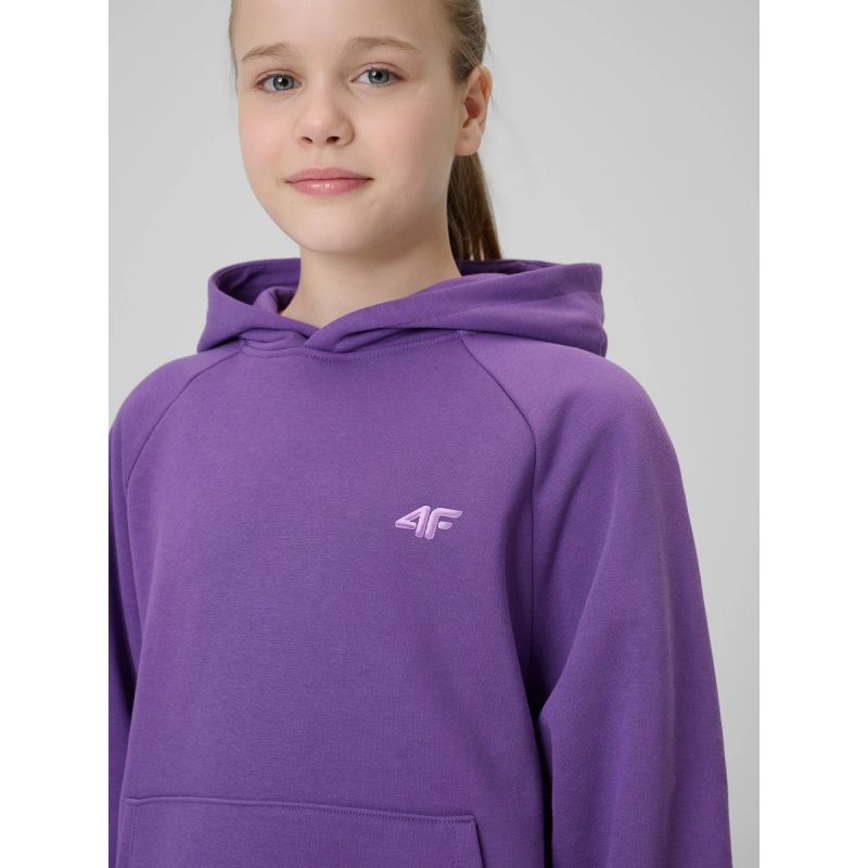 Girls' loose sweatshirt with hood 4F