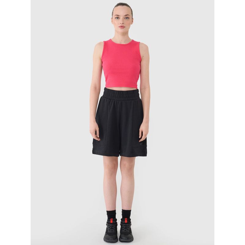 Women's knitted crop top 4F