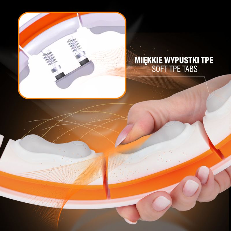 HMS Hhm21 Hula Hop White/Orange With Magnets, Tpe Protection And Weight + Counter narancssárga edzéssegítő 17-44-597