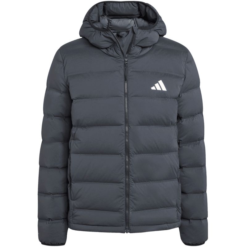 Men's adidas Helionic Climawarm Stretch Hooded Down Black JN2114 fekete kabát