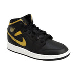 AIR Jordan 1 Mid Junior (GS) Basketball Black/Metallic Gold - arany cipő