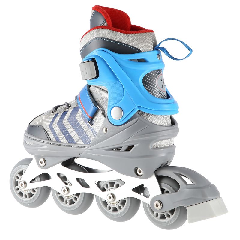 NH18192 4in1 GREY-BLUE SIZE M(34-38) ROLLER SKATES WITH HOCKEY SLEEVE NILS EXTREME kék póló