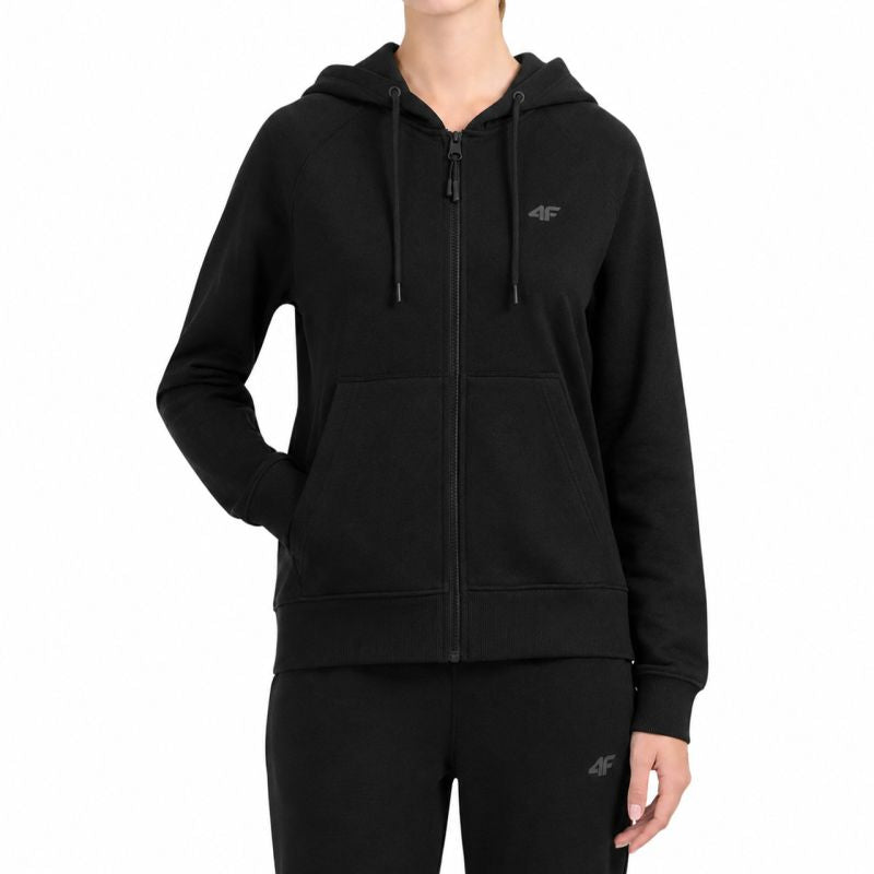 4F Women's sweatshirt F2535 deep 20S fekete kapucnis pulóver 4FWMM00TSWSF253520S
