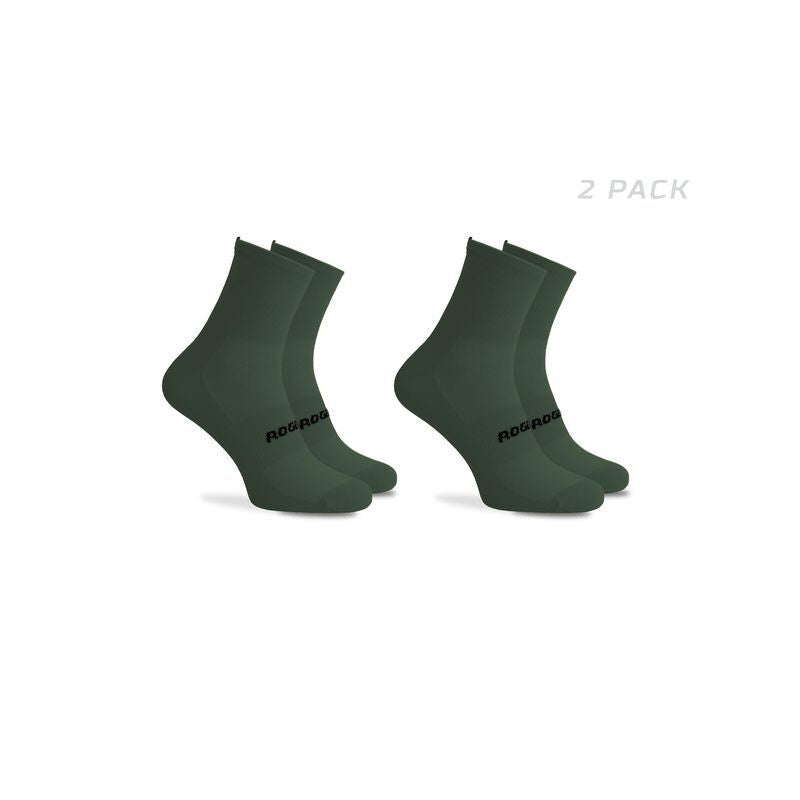 Rogelli ESSENTIAL socks green 2 pack zöld zokni