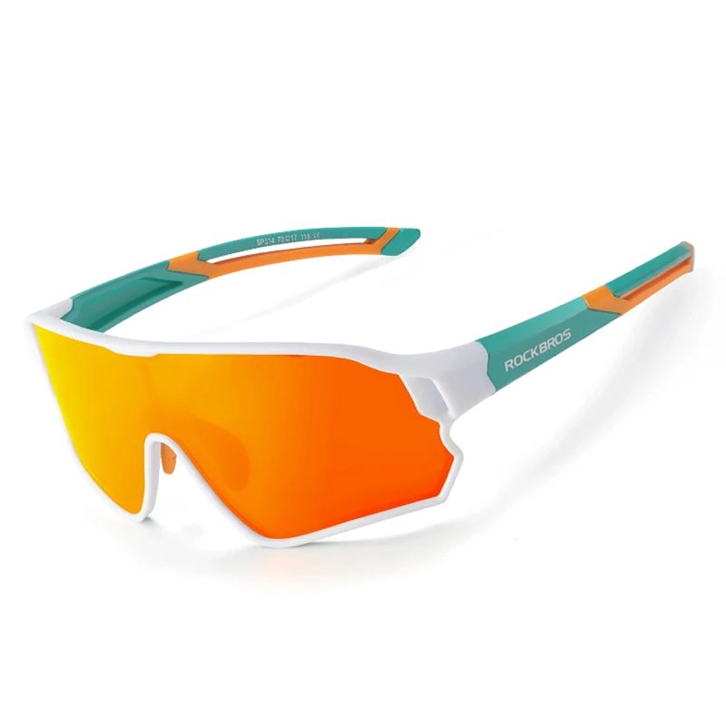 Rockbros 14110009003 polarized cycling glasses for children 8-14 years old - green and white zielony || biały napszemüveg 7307366666332-163753