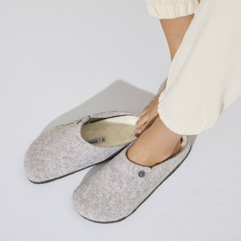 Birkenstock Zermatt Light Gray Wool Felt Insulated Men's/Women's Slippers Regular Wide (1015092) Kiegészítő