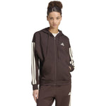Adidas Women's Essentials 3-Stripes Full-Zip Fleece Hoodie Brown 2xs kapucnis pulóver KX0784