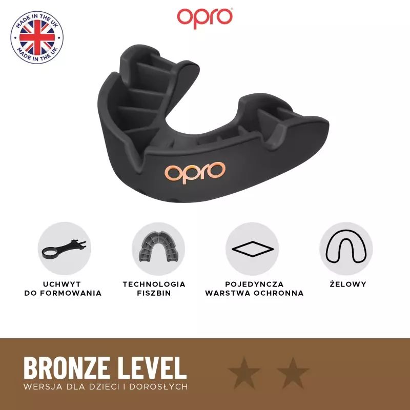 Inny Opro UFC Bronze GEN2 Mouthguard 1234_stm Black Védőfelszerelés