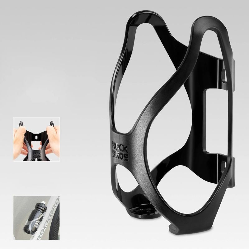 Rockbros LK24-H018 bottle holder plastic basket - black czarny water bottles, training equipment