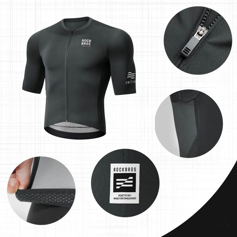 Rockbros 15220032001 ROAD TO SKY men's cycling jersey short sleeve - black fekete póló