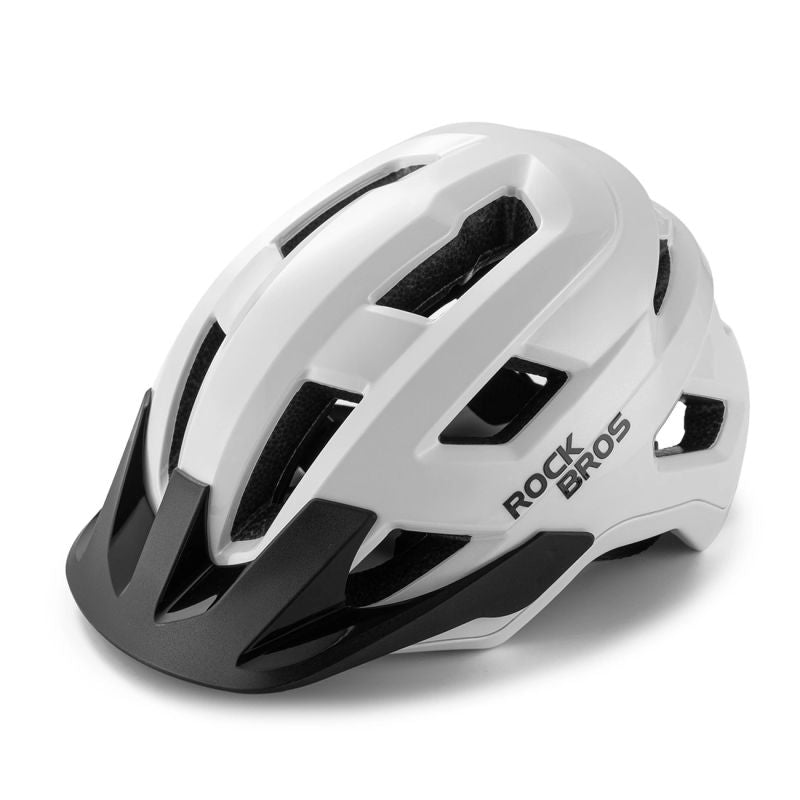 Rockbros LK-67 Youth Bike Helmet with Detachable Visor 54–58 cm - White biały helmets, lights