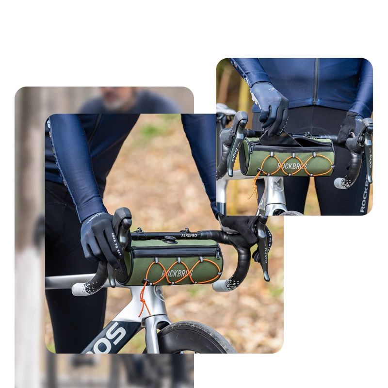 Rockbros TL002 ROAD TO SKY 1.5L Handlebar Waterproof - Green zielony hátizsák 5907769384219-211530