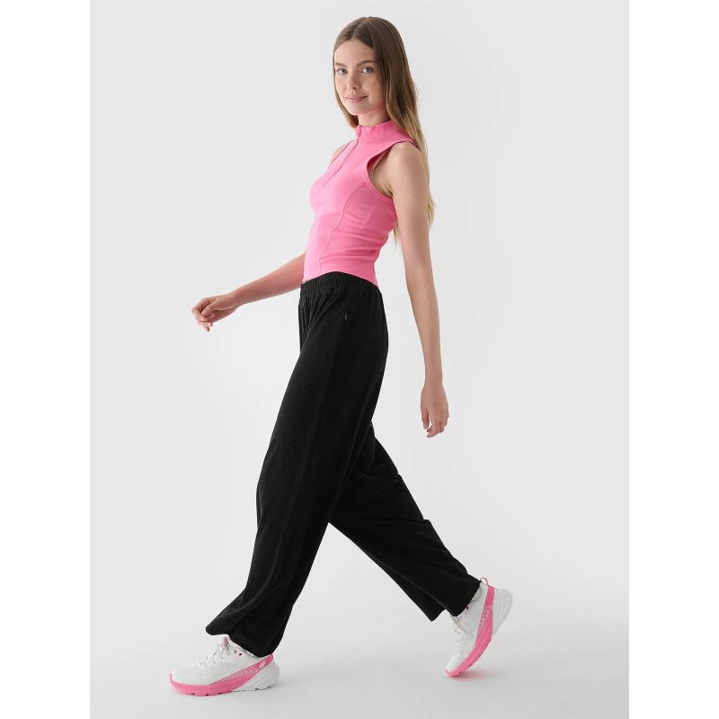 4f Women's 4FRAW24TTROF1352-20S Velour Wide Leg Sweatpants Ruházat