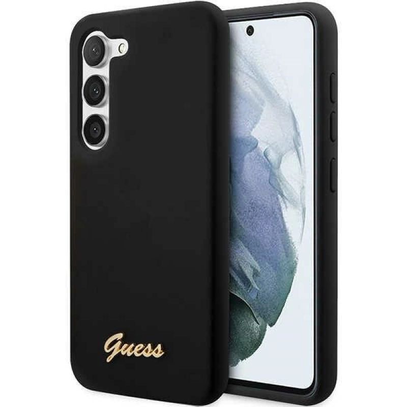 Guess GUHCS23SSLSMK S23 S911 black/black hardcase Silicone Vintage Logo arany póló