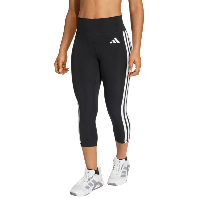 Women's adidas 3/4 Optime Essentials Workout 3-Stripes Leggings Black