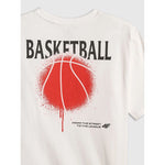 4F Boy's loose T-shirt with print 158/164 póló