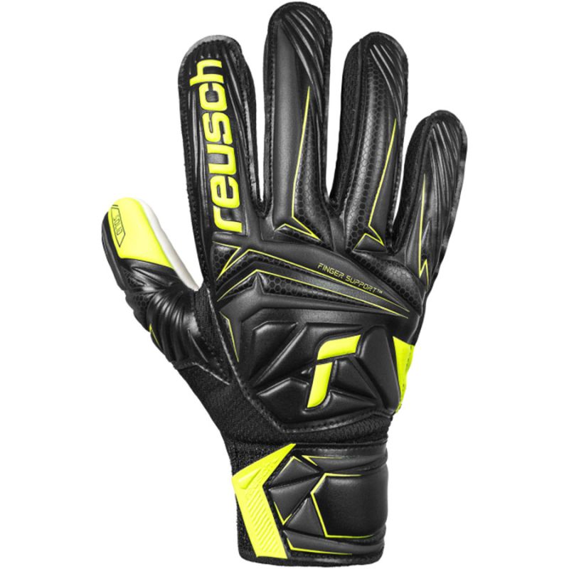 Reusch Attrakt Starter Solid Finger Support Junior Gloves 56 72 511 fekete kapuskesztyű
