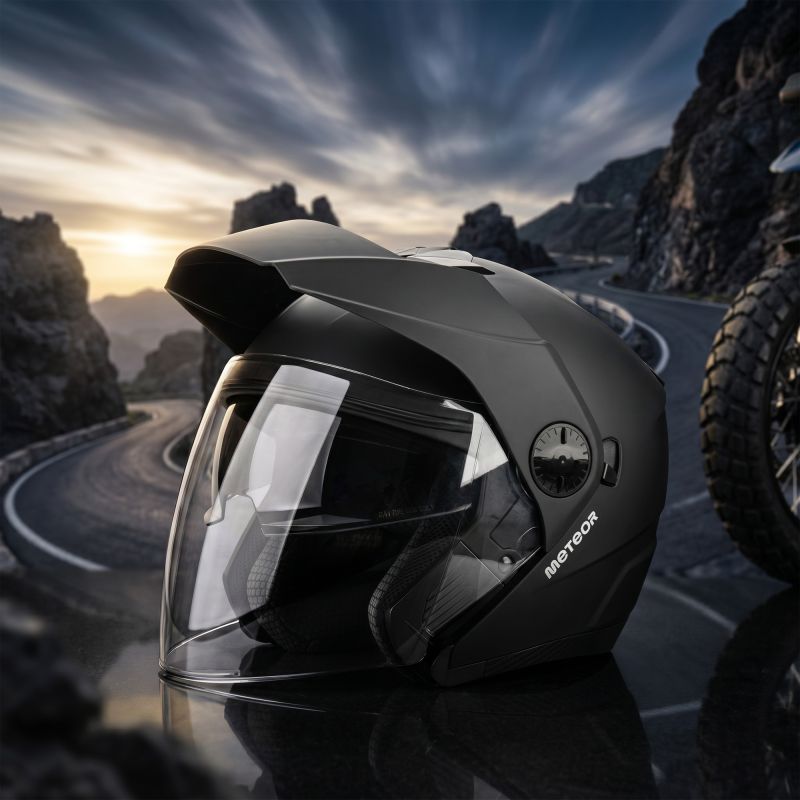 Meteor Hekato XL Motorcycle Helmet 61 cm Black uniw sisak 17892