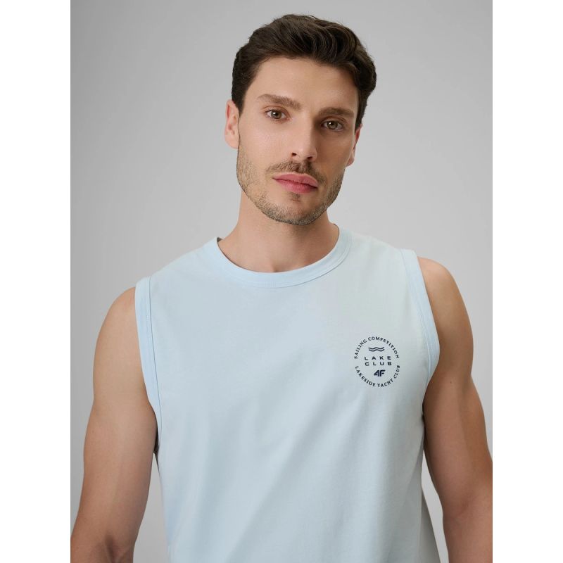4F Men's sleeveless relaxed smooth t-shirt póló