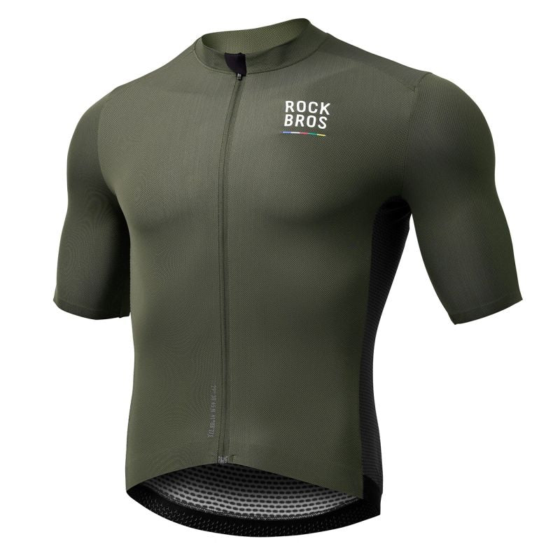 Rockbros 15220004003 ROAD TO SKY men's cycling jersey short sleeve - green zöld póló
