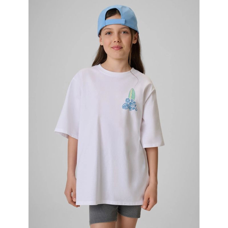 4F Girls' loose T-shirt with print 158/164 ruházat 4FJRSS26TTSHF3980-11S