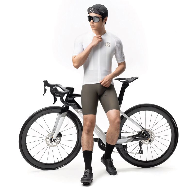 Rockbros Diamond Short Sleeve Cycling Jersey Size M - White biały \ m póló
