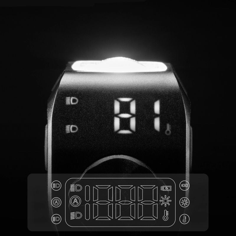 Rockbros M8 front bike light with remote control 10m rechargeable 4000 mAh - black