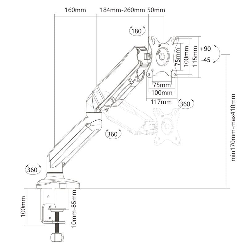 Elbrus Montis Monitor Holder / fekete elektronika