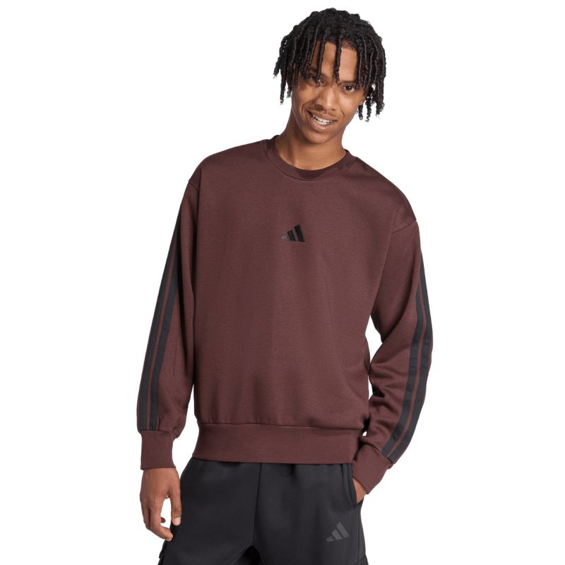 adidas Men's Essentials 3-Stripes Fleece Sweatshirt Brown JX0742 Kiegészítő