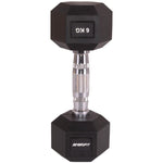 Enero HEX RUBBER Dumbbell 6 KG FIT fekete dumbbell, strength training equipment, training equipment