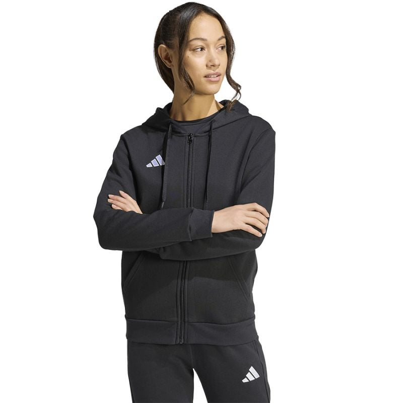 Women's adidas Entrada 26 Full Zip Hoodie Black KF5939 fekete kapucnis pulóver