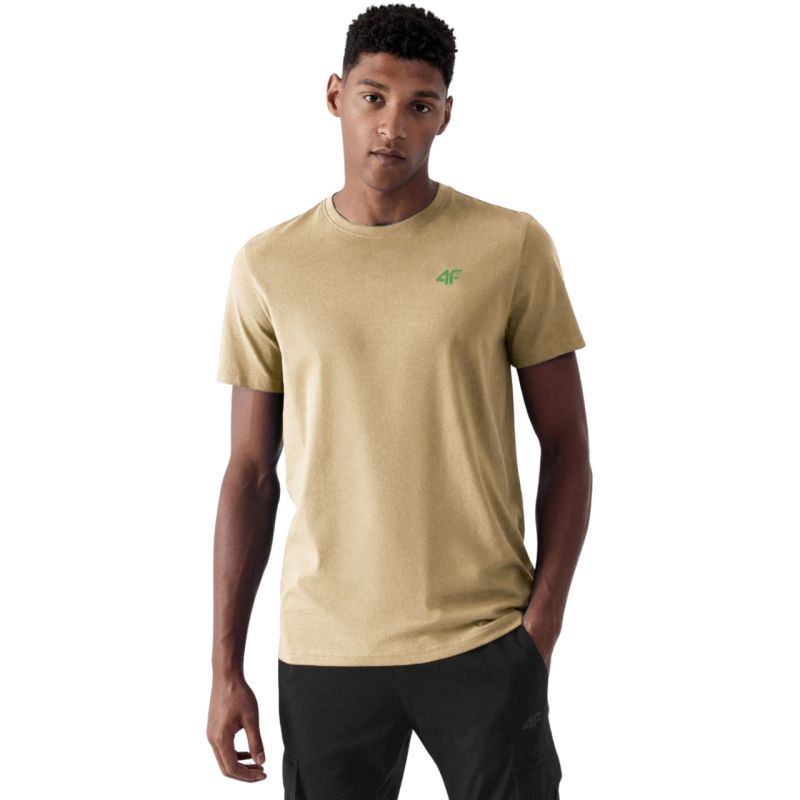 4F Men's T-shirt M4481 3-pack beige, green, black 92S zöld póló