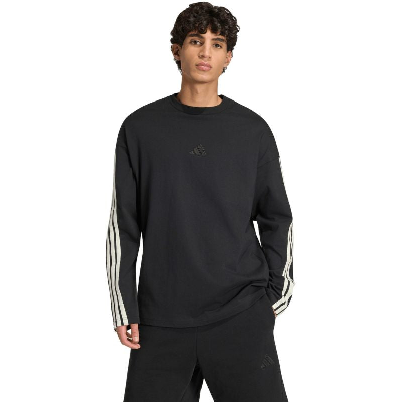 Adidas Men's Kit 3-Stripes Long Sleeve T-shirt Black fekete hosszú ujjú póló KF2427