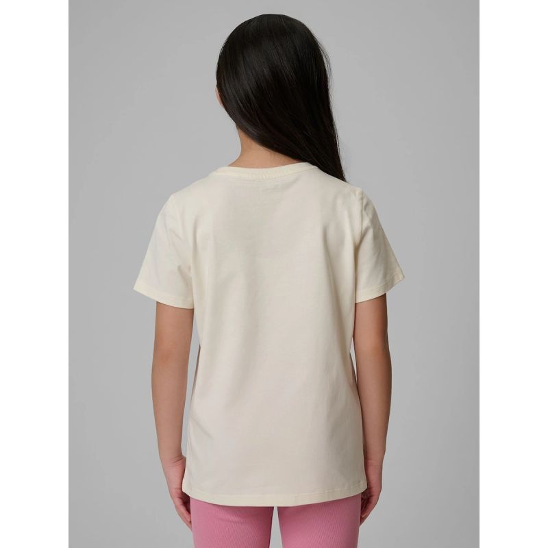 Regular plain girls' T-shirt 4F 4FJRSS26TTSHF3554-12S shirts