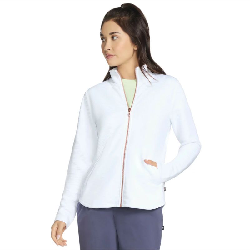 Skechers The Hoodless Hoodie GoWalk Shine Jacket fehér kapucnis pulóver