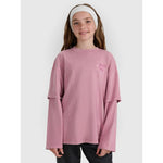 Oversized longsleeve with print for girls 4F 4FJRAW25TLONF543-54S hosszú ujjú póló