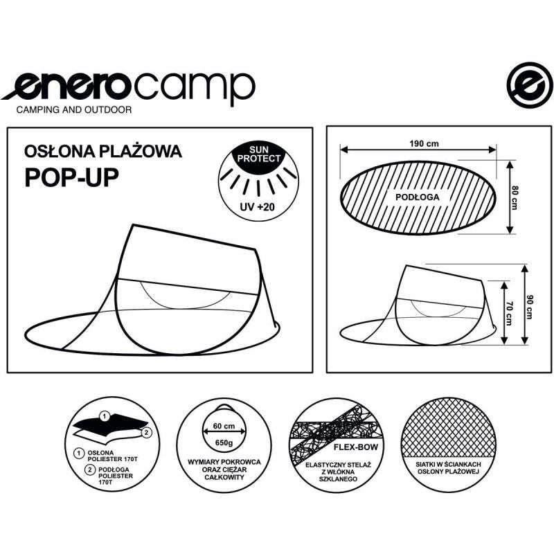 Enero Self-Putting Beach Screen Tent /70cm Blue Camp kék tents, tourist equipment