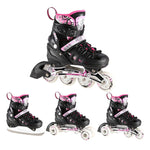 Nils Extreme 4in1 PINK LED SIZE M(35-38) ROLLER SKATER WITH DIMENSIONAL HOCKEY BLADE rózsaszín görkorcsolya