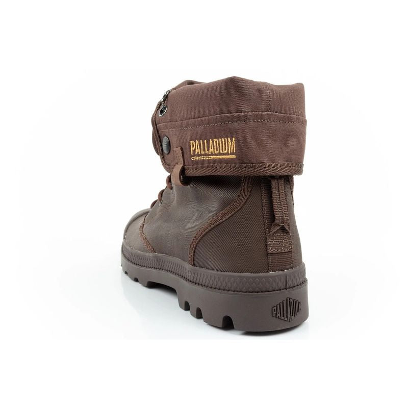 Palladium Men's Baggy Coated High Top Sneakers, Fashionable Dark barna utcai cipő