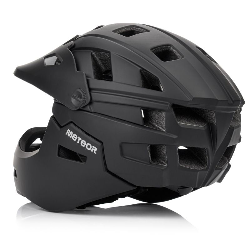 Meteor Hydra S full-face bicycle helmet 51-55 cm black fekete sisak 17894