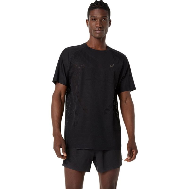 Asics METARUN Short Sleeve Top fekete póló 2011D510001