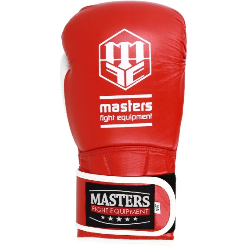 MASTERS FIGHT EQUIPMENT MASTERS RBT-PERFECT-GRIP Leather Boxing Gloves 12 oz biało - czarne kesztyű 01587-12-0105