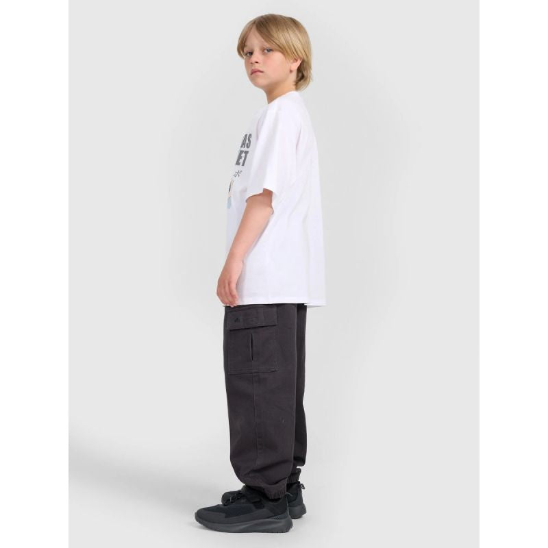 Boy's oversize T-shirt with print 4F 4FJRAW25TTSHM3062-10S