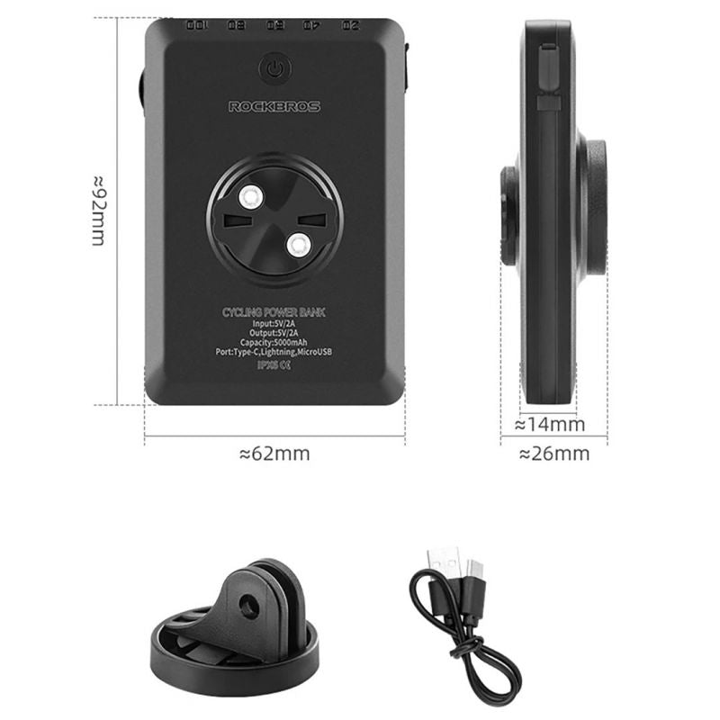 Rockbros JP008 front bike light for counter with power bank 150lm IPX6 - fekete tourist equipment