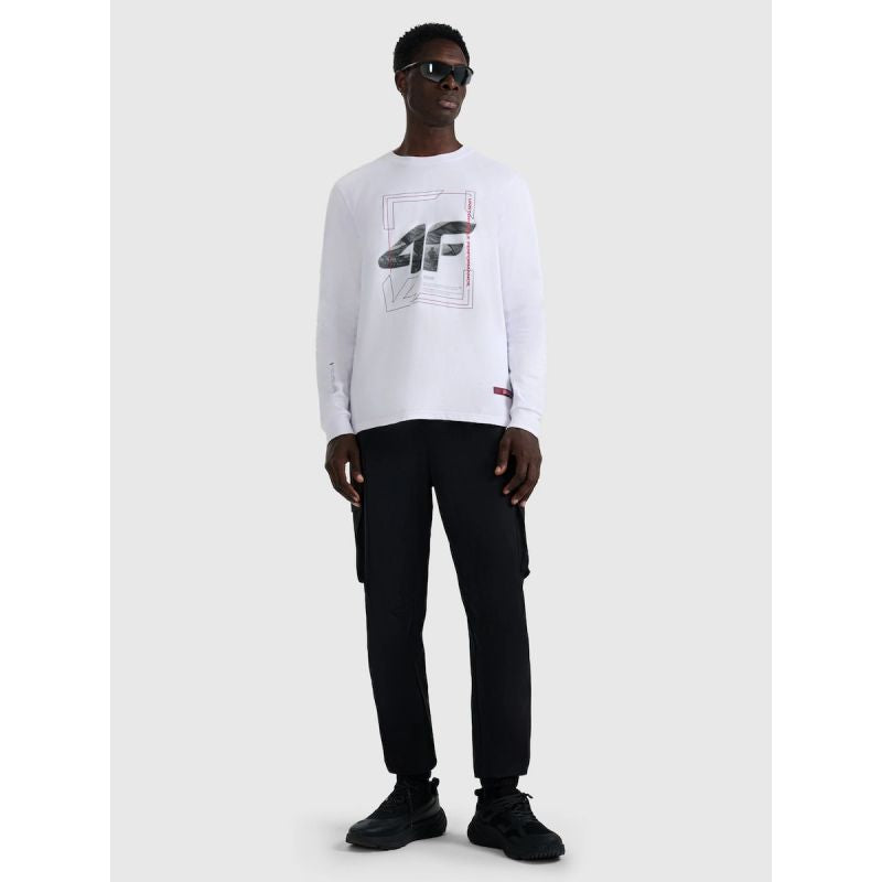 Men's longsleeve regular with print 4F 4FRAW25TLONM606-10S hosszú ujjú póló